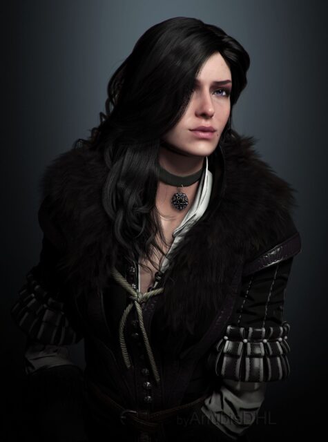 Dark Elegant Woman Wearing Black Choker Pendant in Gothic Style Choker Wallpapers