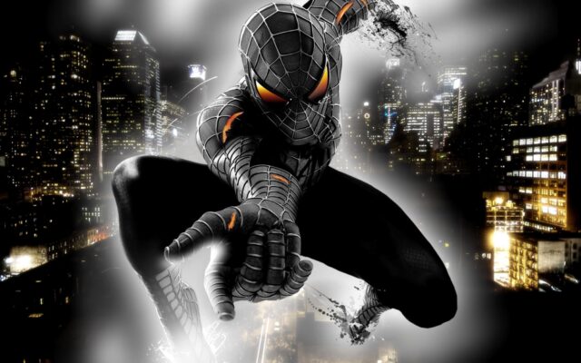 Dark Spider Man Cityscape Adventure Wallpaper