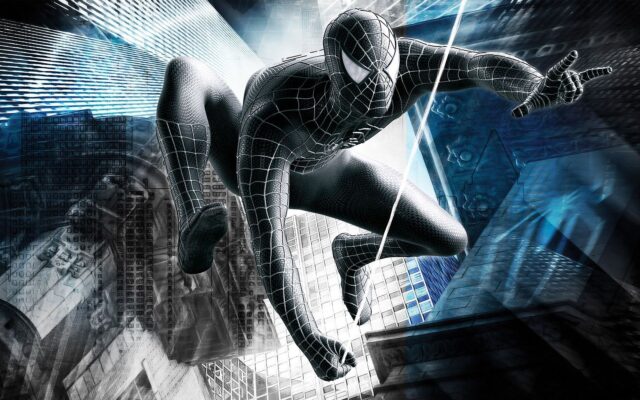 Dark Spider Man Dynamic Cityscape Wallpaper