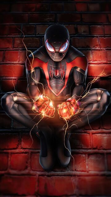 Dark Spider Man Power Pose Wallpaper For Mobile