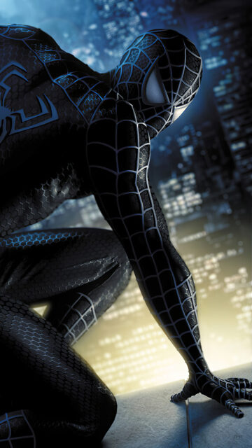 Dark Spider Man Wallpaper City Skyline View