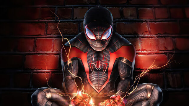 Dark Spider Man Wallpaper Mysterious Electric Power Pose