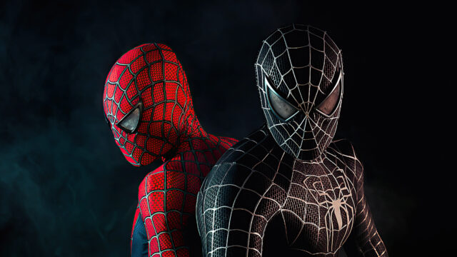Dark Spider Man Wallpapers Dual Costumes Contrast