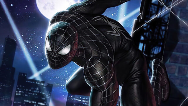 Dark Spider Man In Action Night Wallpaper