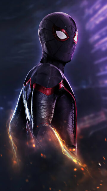 Dark Spider Man In Action Stunning Wallpaper