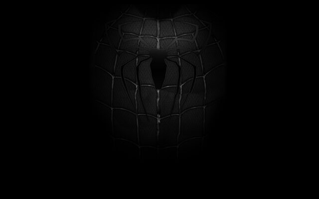 Dark Spider Suit Emblem On Black Background Wallpaper