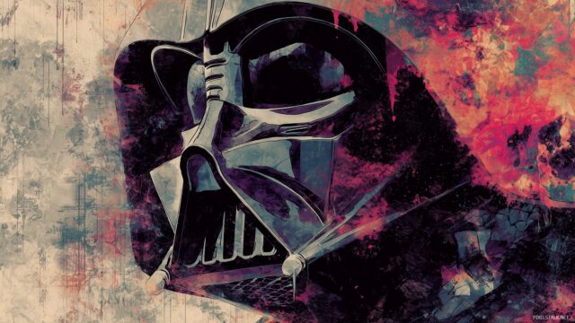 Darth Vader Wallpaper For Mac, An Artistic Representation Of Darth Vader Blended With Abstract Elements, Creating A Unique Visual Experience