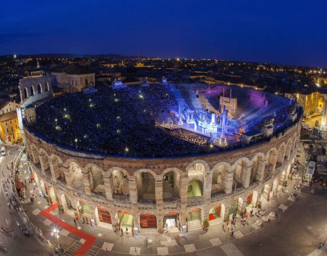 Dazzling Night At Arena Di Verona Opera Performance