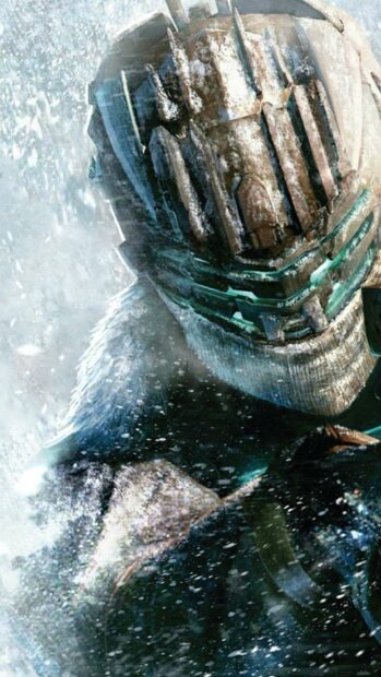 A Dead Space character wearing a futuristic armored suit in a snowy environment, HD Phone Wallpaper