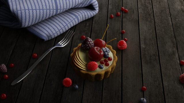 Delicious Fruit Tart with Fresh Berries and Cream on Rustic Wooden Table Tart Wallpapers