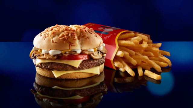 Delicious McDonalds Cheeseburger and Crispy Fries Wallpaper for Fast Food Lovers