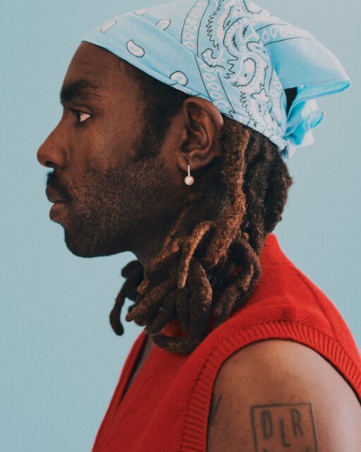 Dev Hynes Wallpaper Profile View With Blue Bandana
