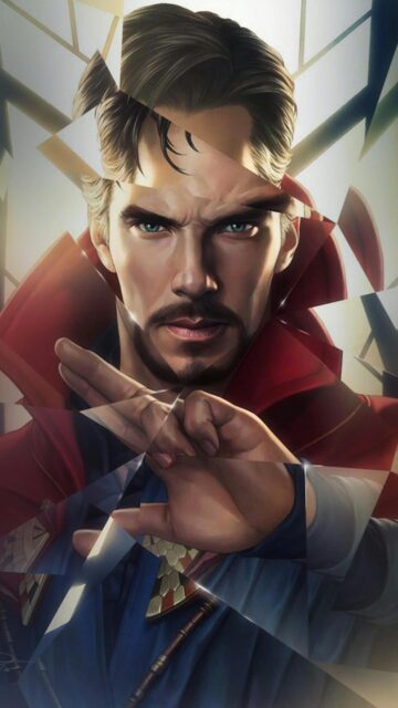 Doctor Strange Artistic Shattered Mirror Effect Wallpaper for Mystic Fans