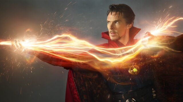 Doctor Strange Casting Magical Spells in Intense Action Scene Wallpaper