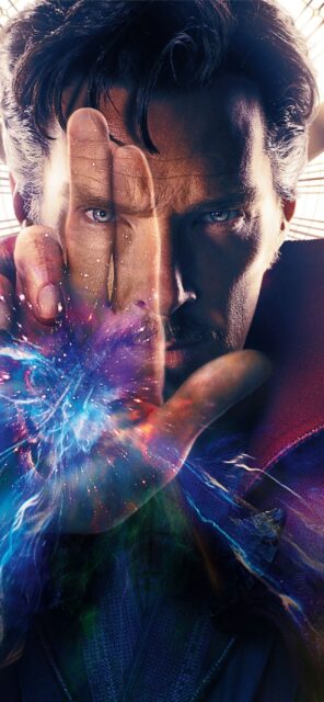 Doctor Strange casting powerful cosmic spell detailed close up wallpaper
