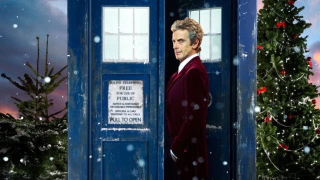 Doctor Who Festive Scene With Peter Capaldi Wallpaper
