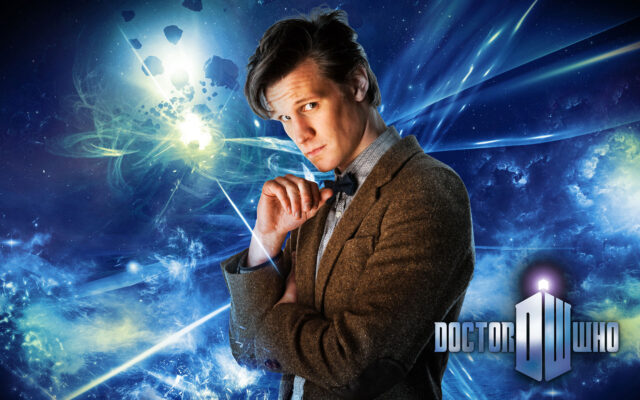 The Doctor played by Matt Smith stands thoughtfully against a cosmic background, HD Desktop Wallpaper