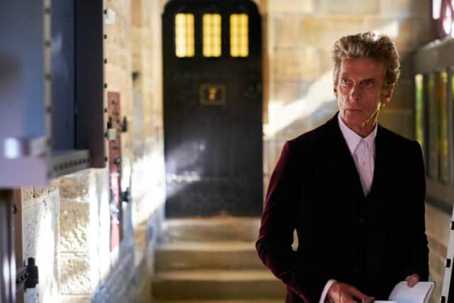 Doctor Who Peter Capaldi Mysterious Corridor Scene Wallpaper