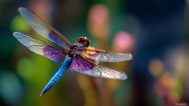 Dragonfly High Definition Desktop Background, A Vivid Close Up Of A Dragonfly In Mid Flight Against A Soft Focus Background Of Nature