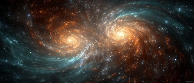 Dual Monitor Images Wallpaper Free Download, A Striking Cosmic Galaxy Full Of Stars And Swirling Colors Designed For Dual Monitor Displays
