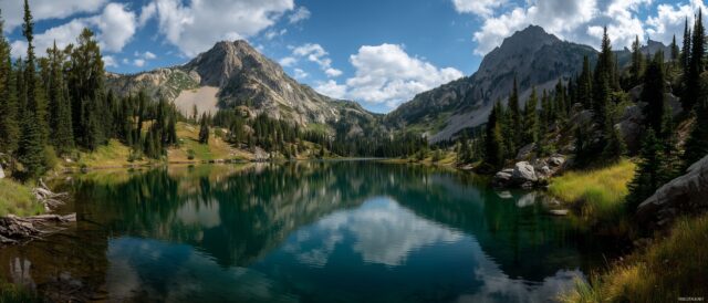 Dual Monitor Images Wallpaper High Resolution, A Serene Mountain Landscape With A Tranquil Lake Reflecting The Sky, Perfect For Dual Monitors