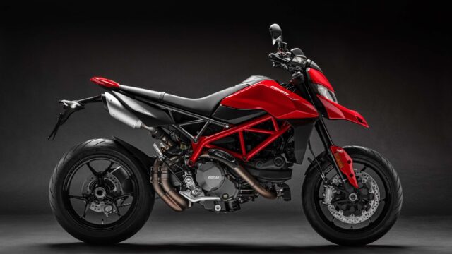 Ducati Hypermotard 950 Red Motorcycle Side View High Quality Wallpaper