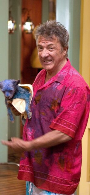 Dustin Hoffman In Tropical Shirt With Pet Dog Wallpaper