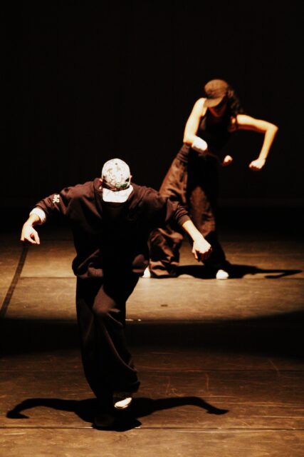 Dynamic Breakdancing Moves On Stage Wallpaper