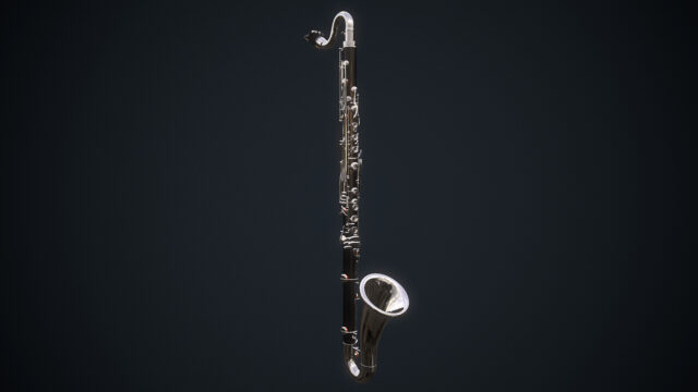 Elegant Bass Clarinet On Dark Background Wallpaper