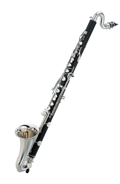 Elegant Bass Clarinet On White Background Wallpaper