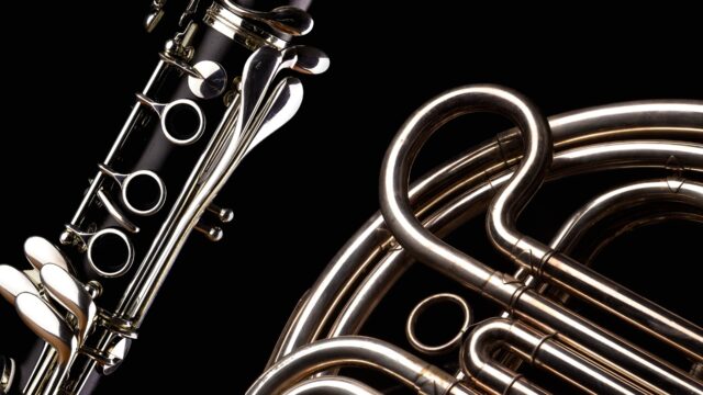 Elegant Clarinet And French Horn Close Up Wallpaper