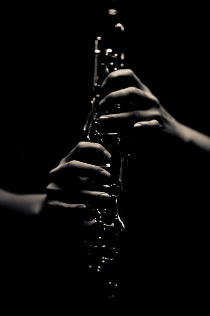 Elegant Clarinet In Shadow Minimalist Wallpaper