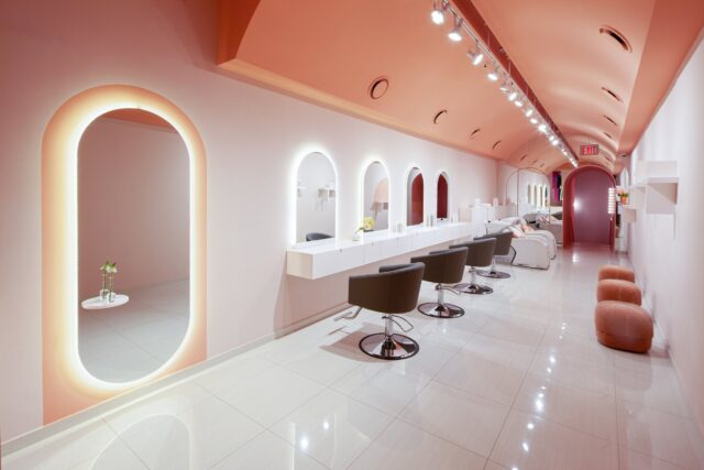 Elegant Hair Salon Interior Design Wallpaper For Modern Spaces