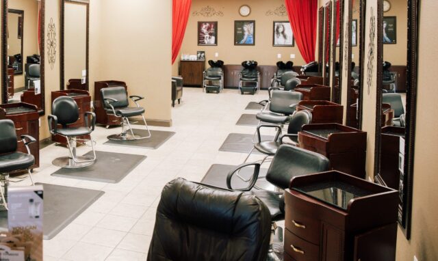 Elegant Hair Salon Interior With Professional Styling Stations