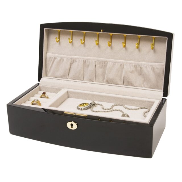 Elegant Jewelry Box With Necklace And Rings Wallpaper