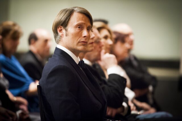 Elegant Mads Mikkelsen Attending Formal Event Wallpaper