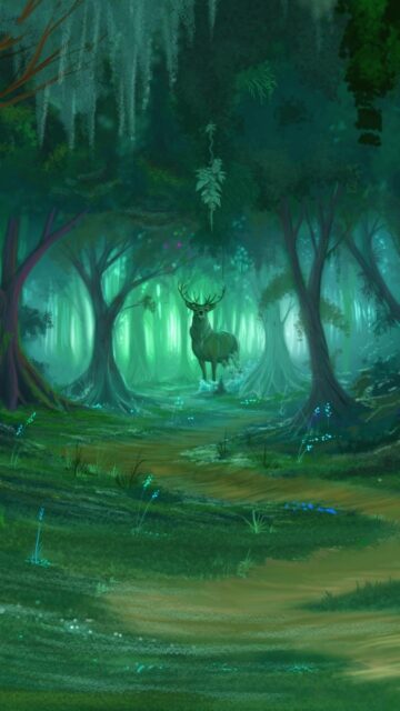 Enchanted Forest Deer Wallpaper Fangorn Aesthetic