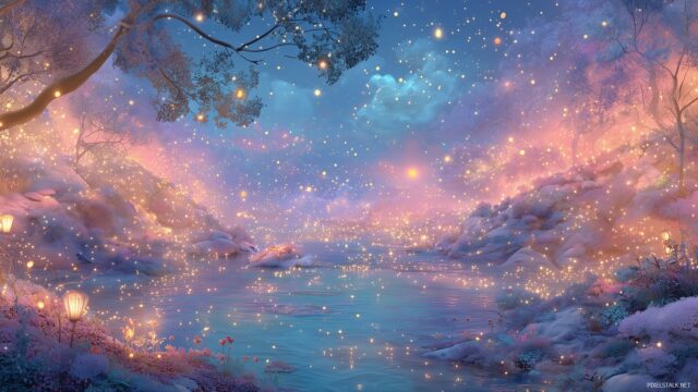 Fairy Wallpaper For Mac, Enchanting Fairy Landscape With Sparkling Lights And Soft Pastel Colors