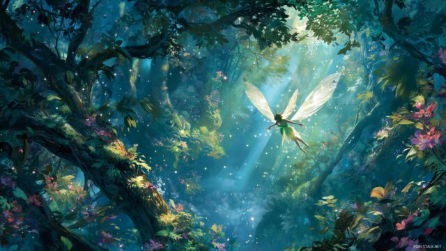 Fairy Wallpaper High Quality, Magic Infused Forest Where Fairies Soar High Above Vibrant Foliage