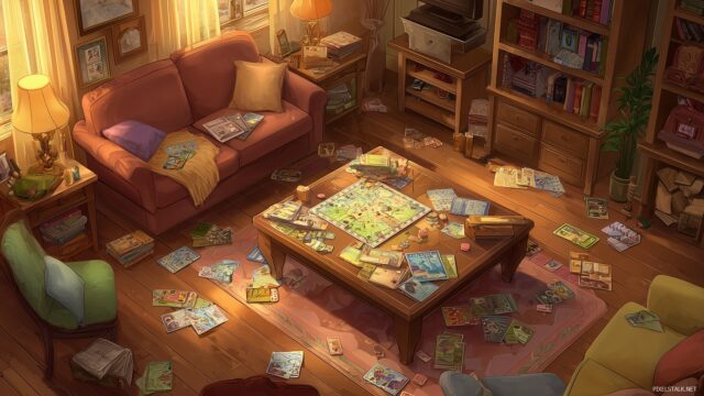 Family HD Background For Mac, A Warm Family Game Night Atmosphere With Board Games Scattered On A Cozy Living Room Table