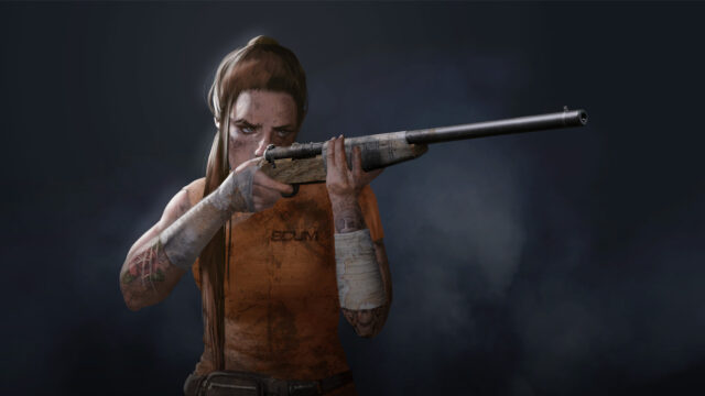 Fierce Warrior Aiming Shotgun SCUM Game Wallpaper