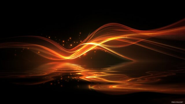 Fire Desktop HD Wallpaper, An Artistic Representation Of Fire Glimmering In Shades Of Orange And Red, Adding Elegance And Flair To Your Desktop Setup