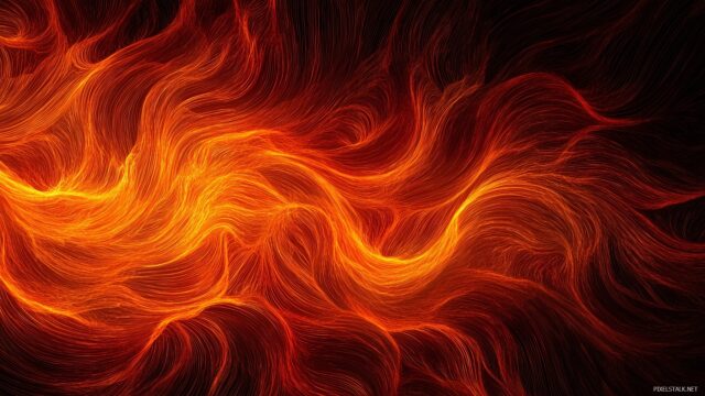 Fire Desktop Wallpaper Free Download, A Stunning Abstract Creation Of Flame Patterns Flowing Seamlessly, Making For A Unique Desktop Background