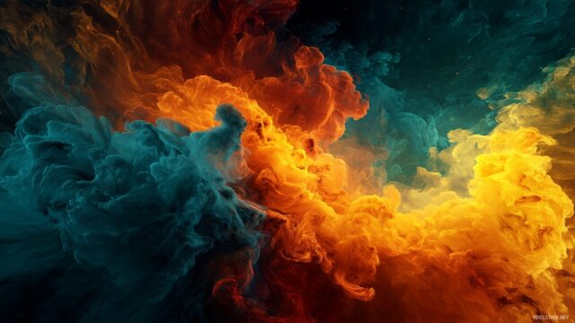 Fire HD Wallpaper, A Bold Depiction Of Fire Merging With Vibrant Colors, Designed To Stand Out In High Definition On Any Desktop