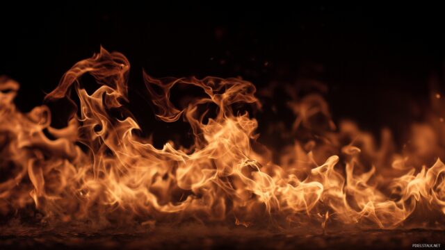 Fire HD Wallpaper For Mac, A Creative Composition Of Flickering Fire Against A Dark Background, Bringing Warmth And Energy To A Mac Desktop