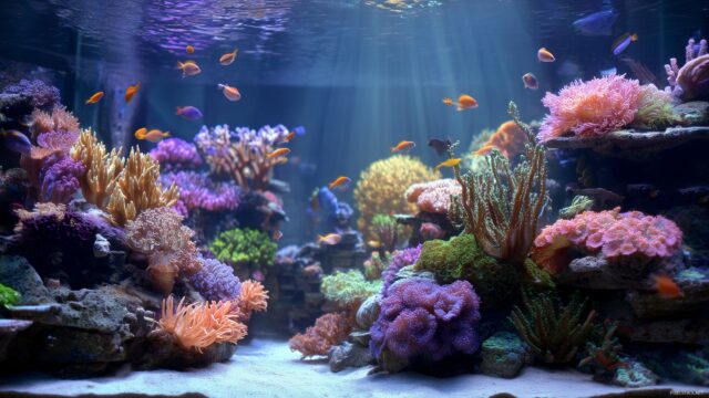 Fish Tank Desktop Background HD, Captivating Sight Of A Well Maintained Fish Tank Filled With Life