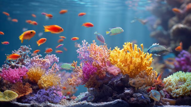 Fish Tank HD Desktop Background, Bright And Cheerful Fish Tank Scene Highlighting A Variety Of Species