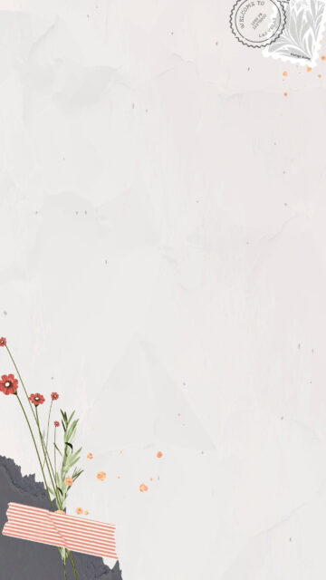 Floral Paper Background with Vintage Stamp Design