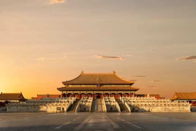 Forbidden City At Sunset In Beijing Wallpaper