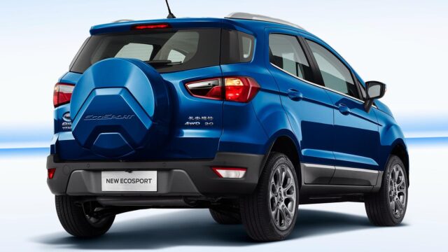 Ford EcoSport Blue Rear View In HD Wallpaper